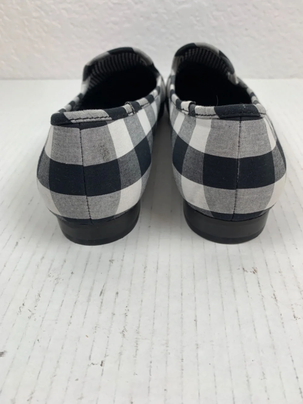 Lauren Ralph Lauren Women's Coleena III Loafer Size 8.5B Black White Gingham